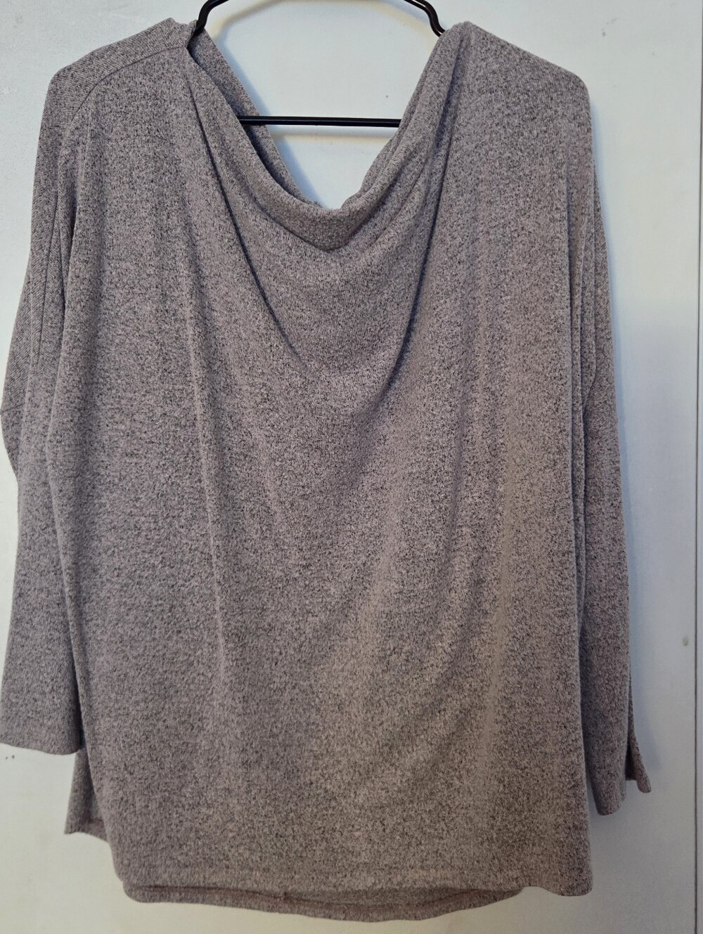 Urban Daizy Women’s Heathered Mauve Cowl Neck Dolman Sleeve Knit Top